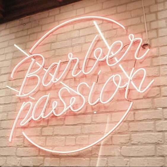pink custom neon sign for baber shop