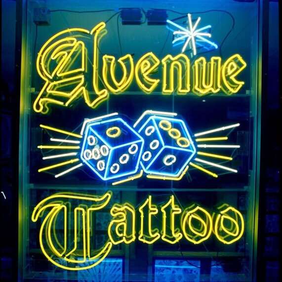 tattoo shop logo custom glass neon sign