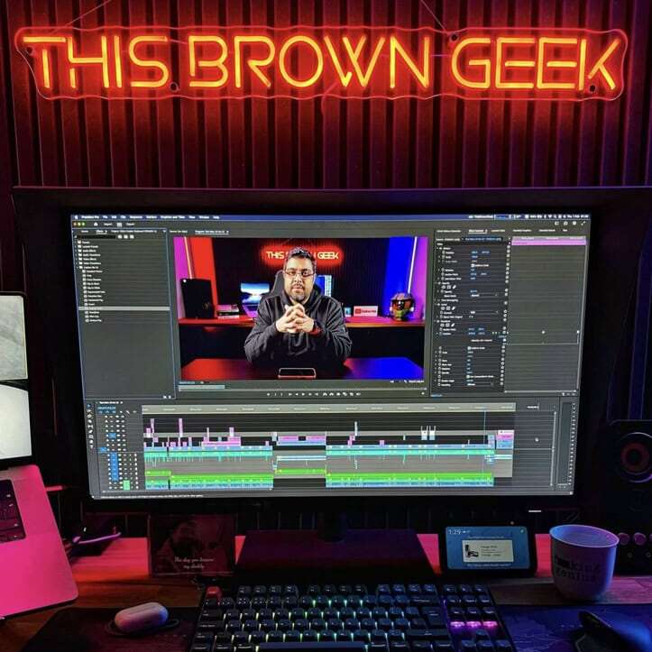 youtuber workspace custom neon sign