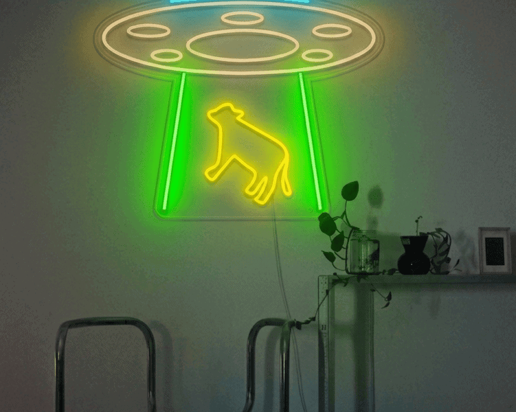 Alien Abduction Cow room decor