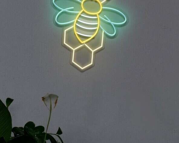 Bee and Honeycomb Neon Sign room decor