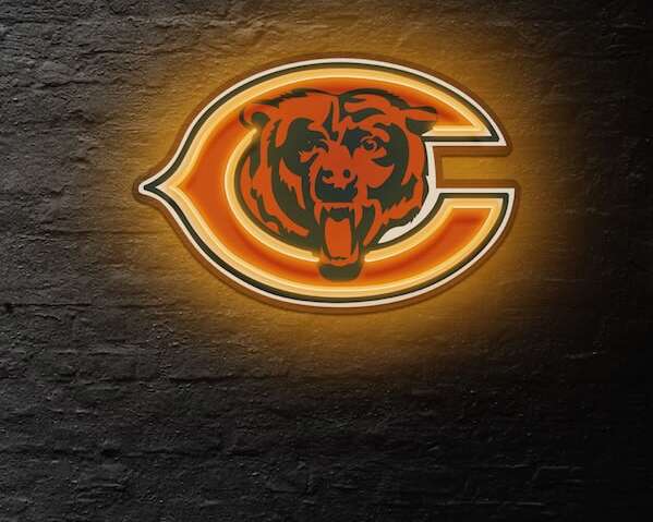 Chicago Bears football noen sign room decor business sign