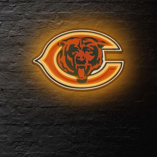Chicago Bears football noen sign room decor business sign