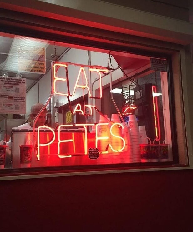 Eat at petes restaurant neon sign in phoenixd