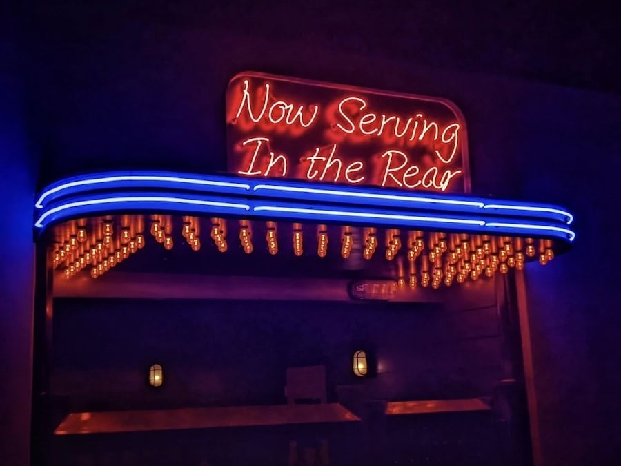 Sazerac PHX Cocktails and craft bar neon sign in phoenix