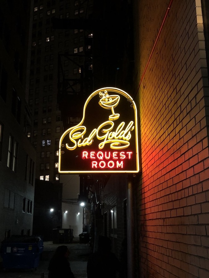 Sid Gold&rsquo;s Request Roomvintage‑style glass neon sign in detroit