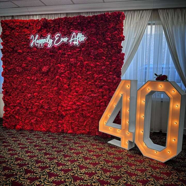 anniversary custom neon sign for photo backdrop