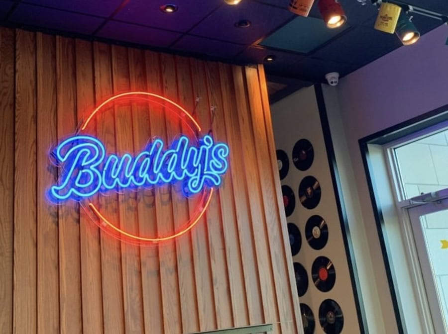 buddy's pizza restaurant neon sign in detroit