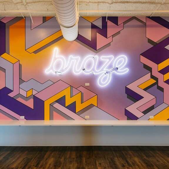 custom glass neon sign for office wall decor
