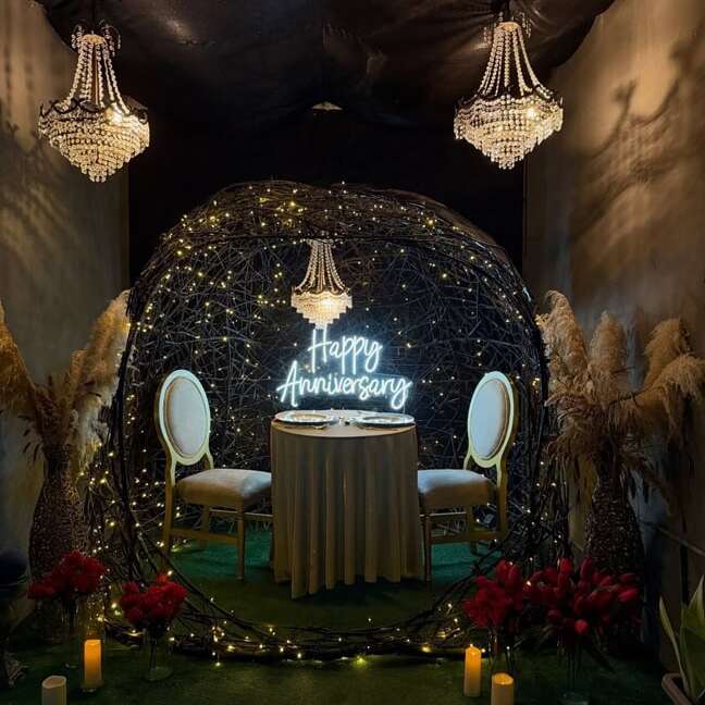 custom led neon sign for anniversary, anniversary dinner