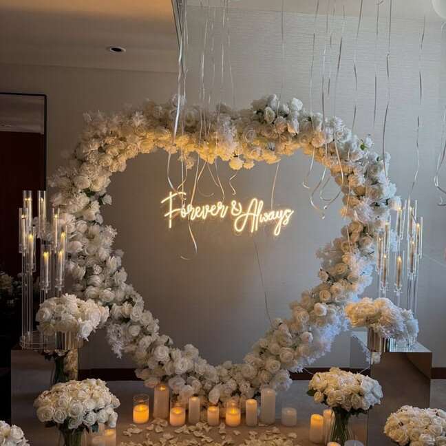 custom led neon sign for anniversary, easy hanging