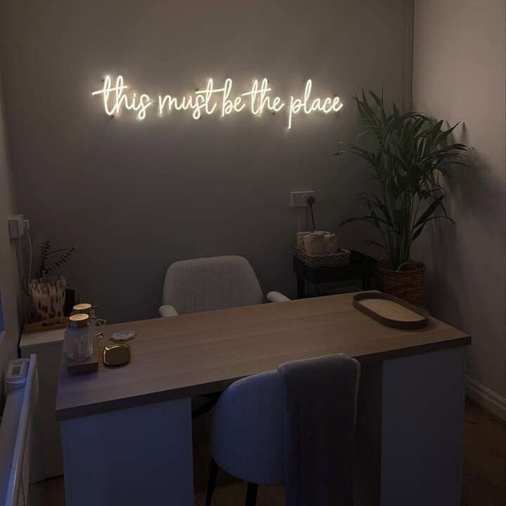 custom led neon sign for home sitting area, coffee bar, home bar and tea table
