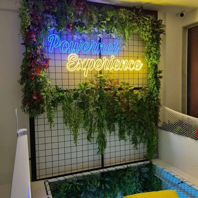 custom led neon sign for office space, lounge area