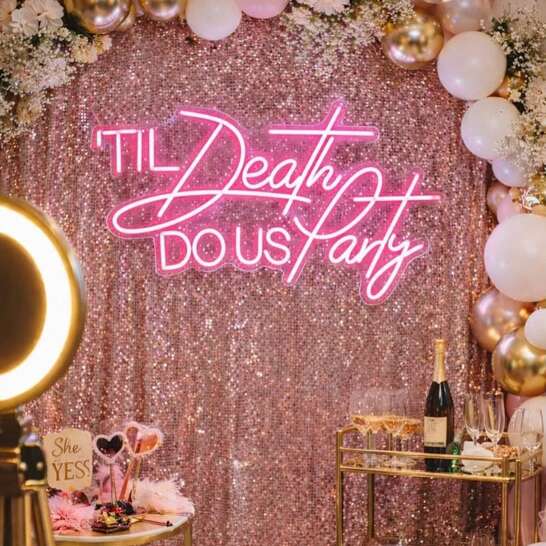 custom led neon sign for wedding, bridal shower, and engagement party