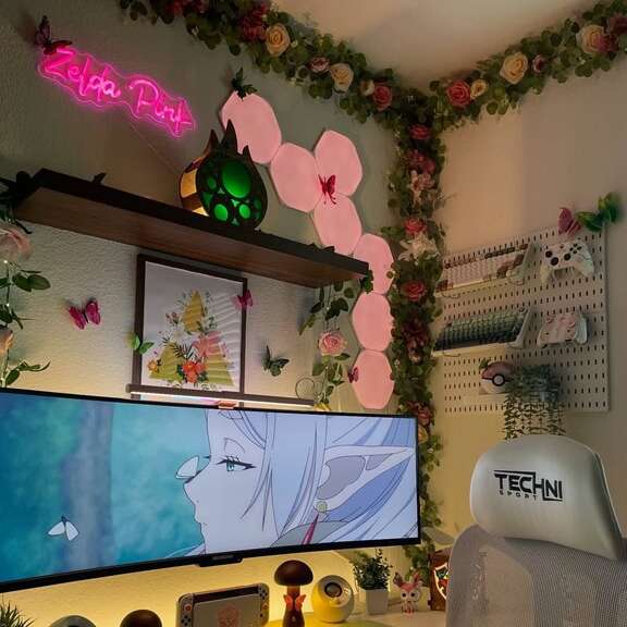 custom neon sign decor for twitch streaming room