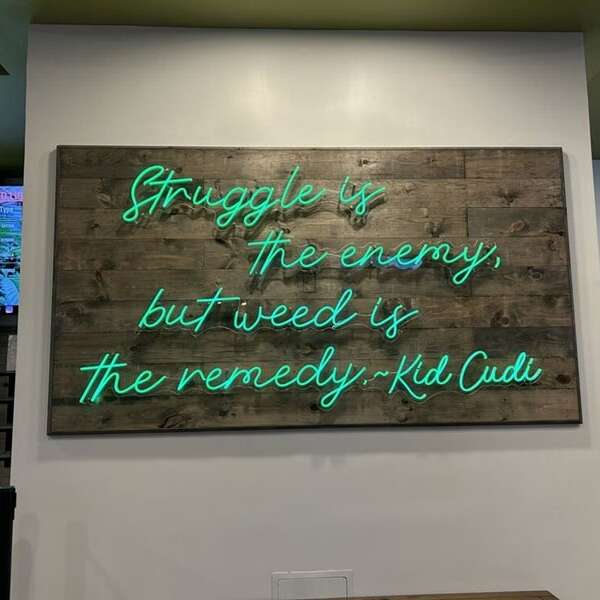 custom neon sign for dispensary shop indoor decor
