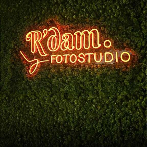 custom neon sign for video making, video studio business logo