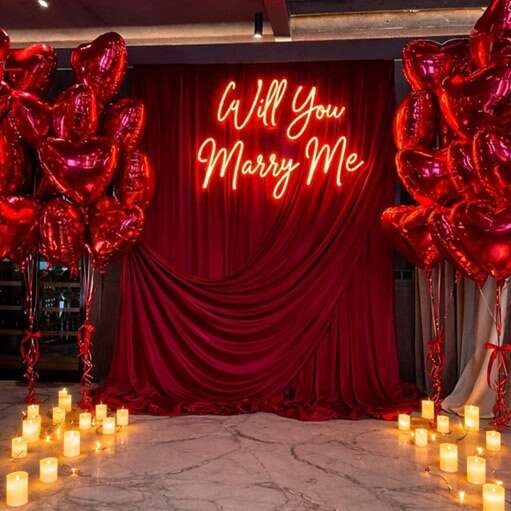 custom red neon sign for proposal