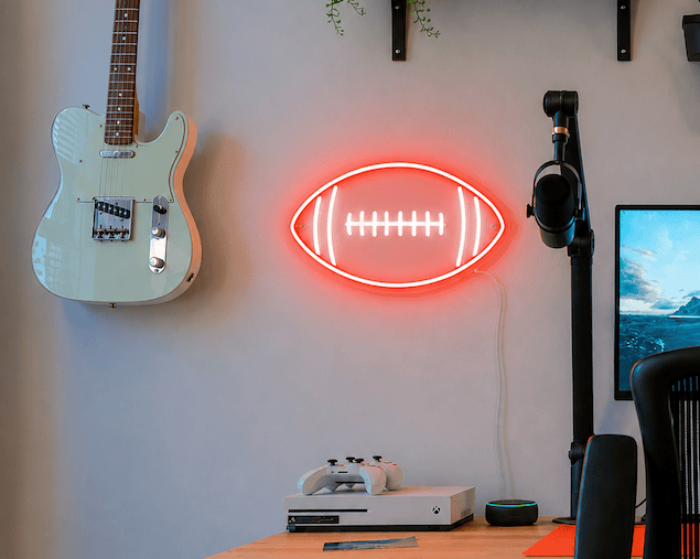 football man cave neon signd