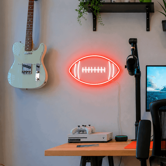 football man cave neon signd