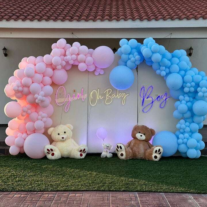 gender reveal and baby shower customer neon sign