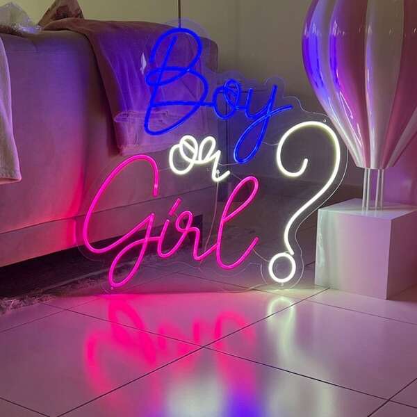 gender reveal led neon sign for baby shower