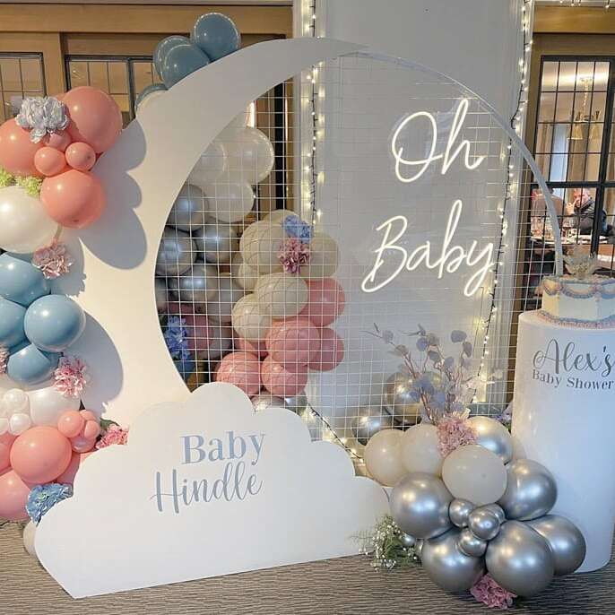 led neon sign for babyshower party