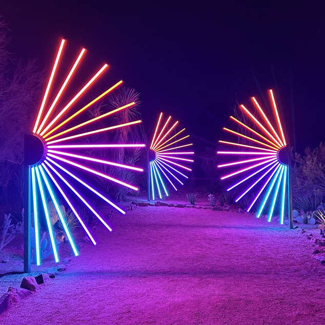 multiple neon tube lamps setup