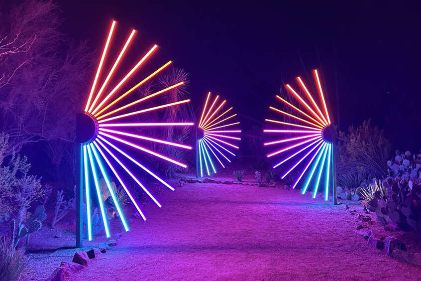 multiple neon tube lamps setup