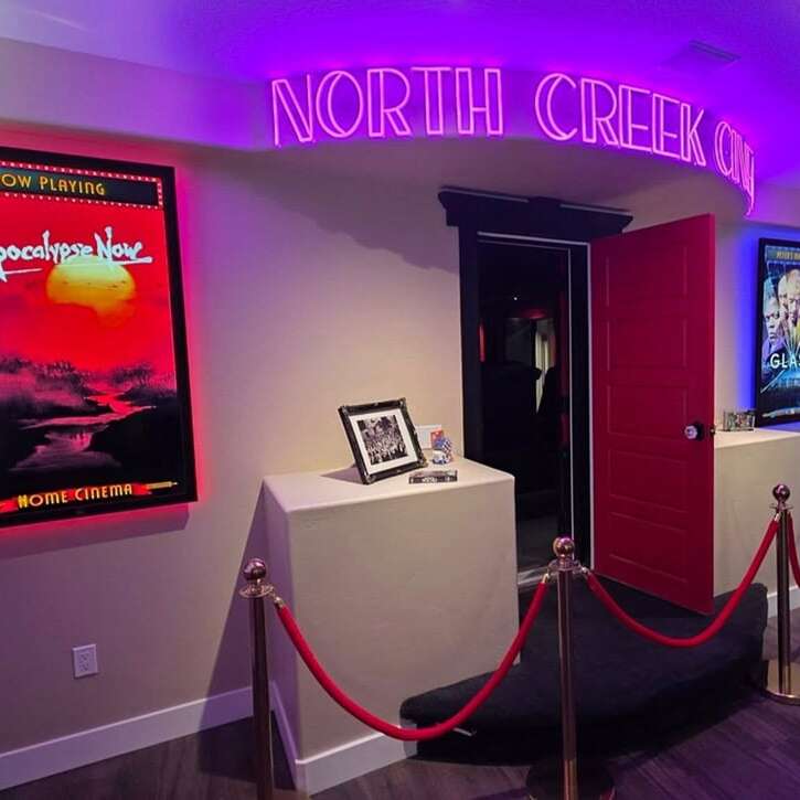 pink custom led neon sign for home theater