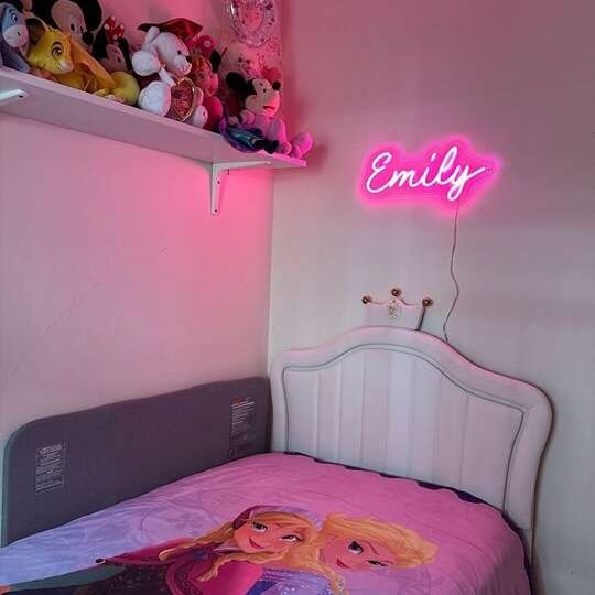 pink led name neon sign for girls room kid room decor