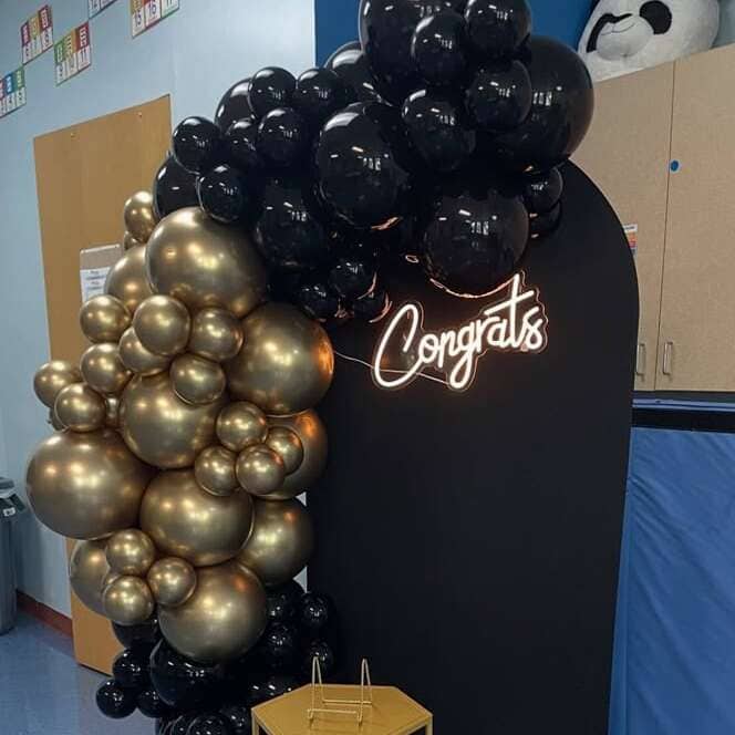 small congrats neon sign for graduation party
