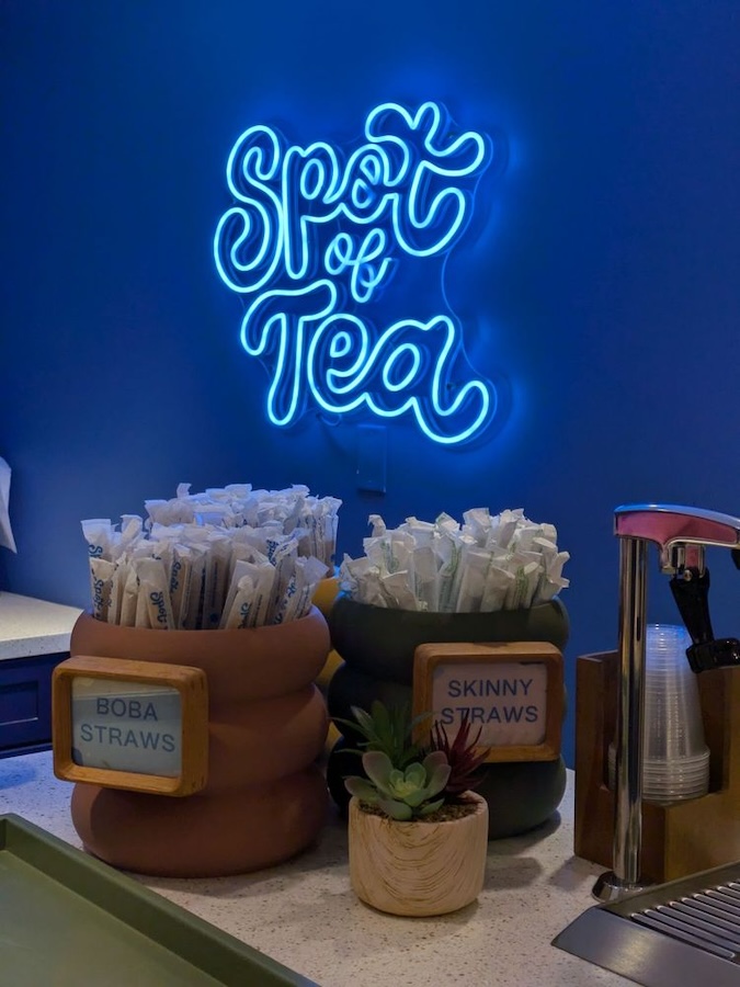 spot of tea cafe neon sign in oklahoma