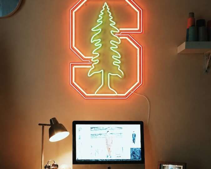 stanford University logo neon sign