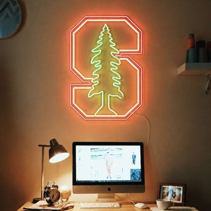 stanford University logo neon sign