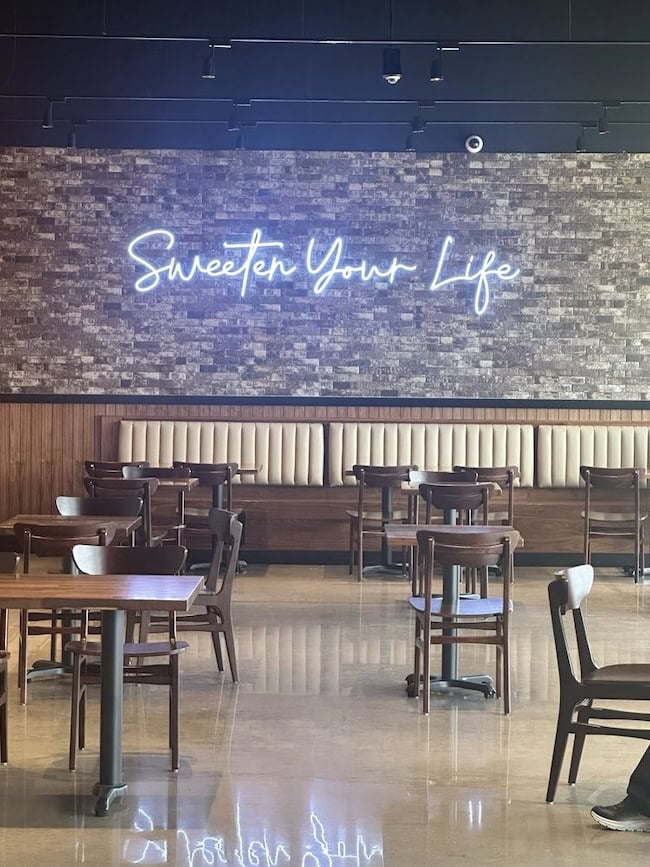 sweet your life neon sign in 85&deg;C Bakery Cafe-Quail Springs in oklahoma
