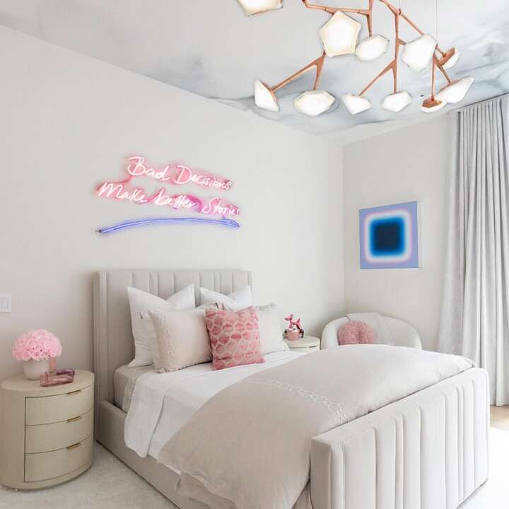 teen bedroom neon sign, bedroom wall art decor