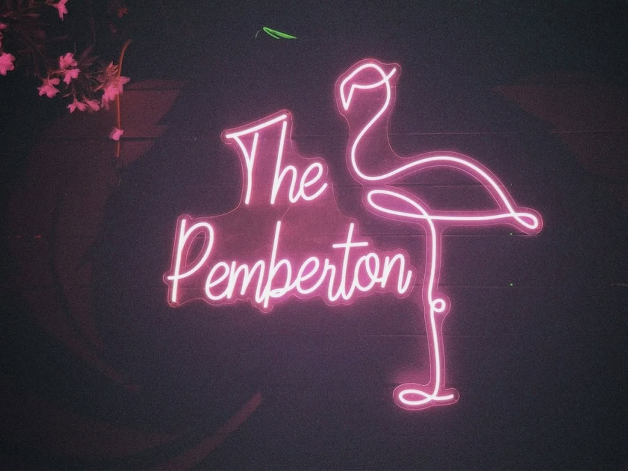 the pemberton pink flemingo restaurant neon sign in phoenix