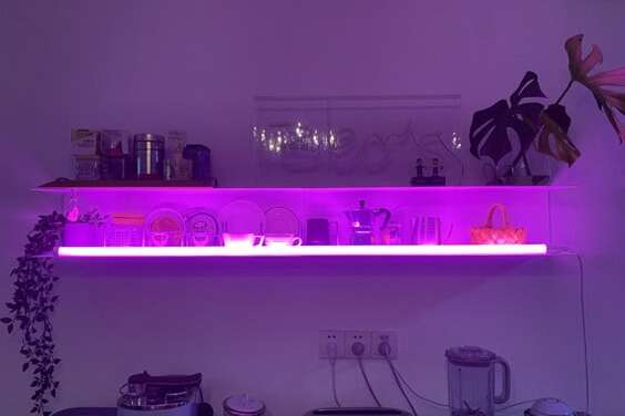 tube lamp lay it flat behind furniture