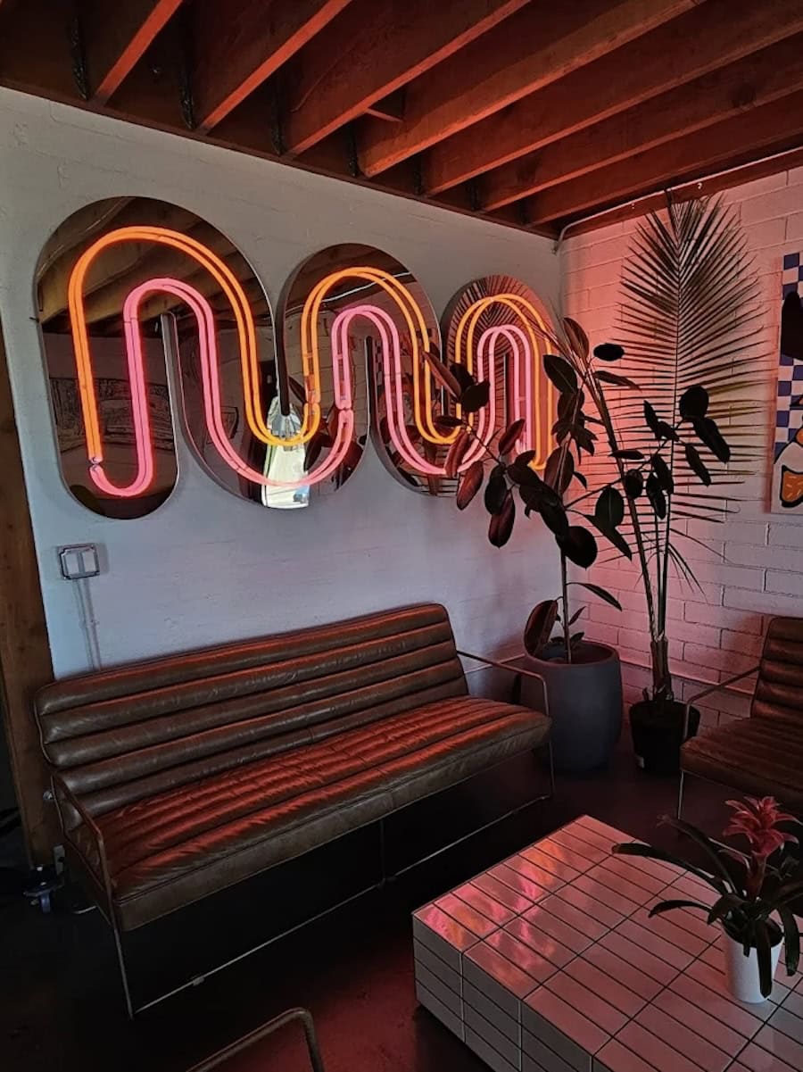 window coffee bar cafe neon sign in phoenix