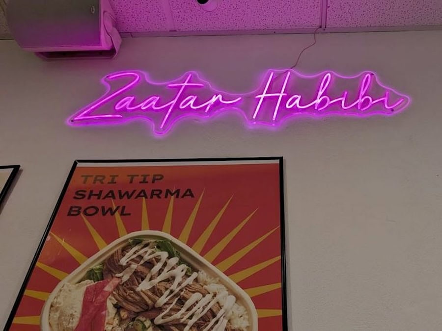 Manakish Oven & Grill zaatar habibi neon sign
