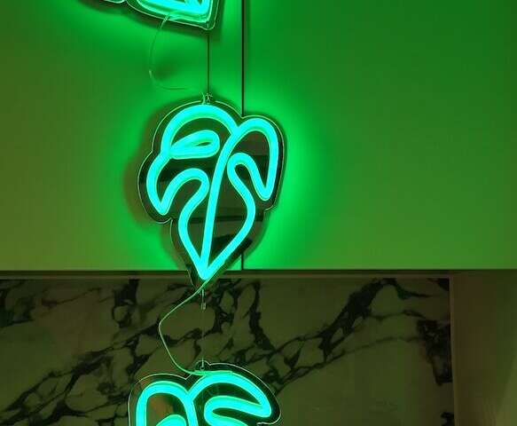 Mini Monstera Leaves string light neon signs