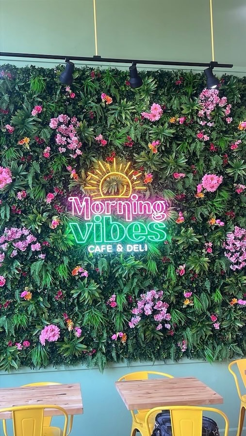 Morning Vibes Cafe neon signs in San Francisco