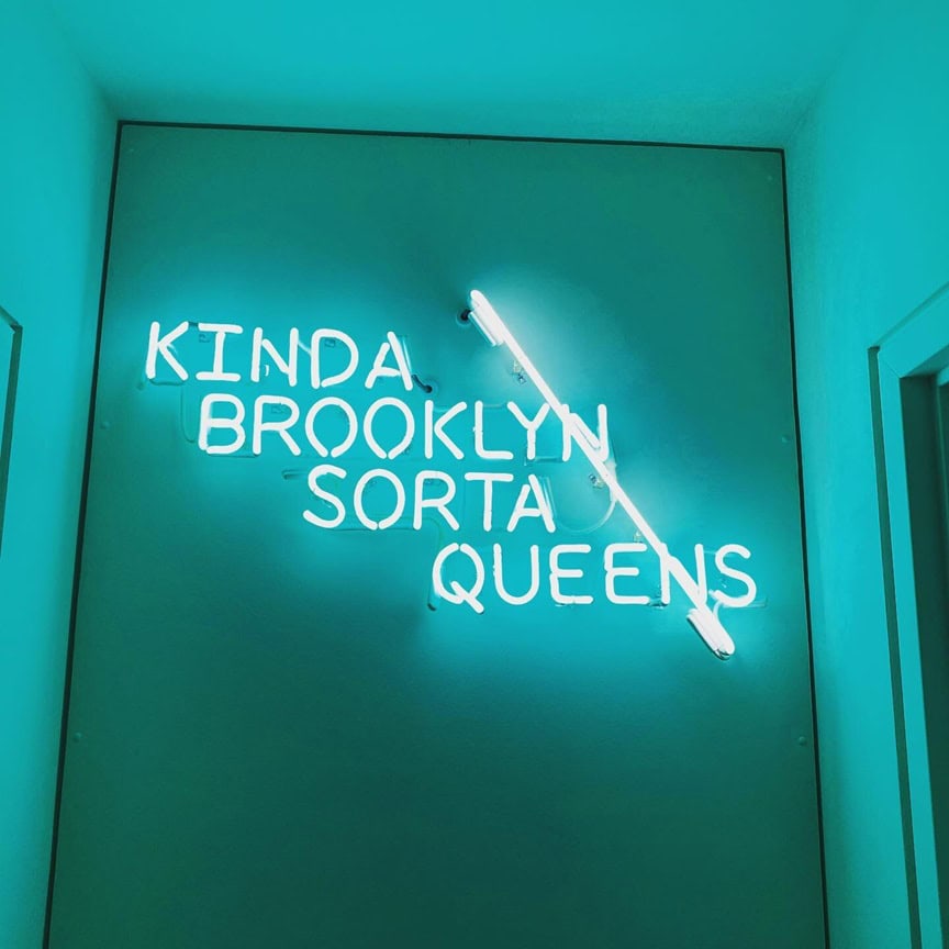 Custom turquoise quote real neon sign for bathroom wall decor