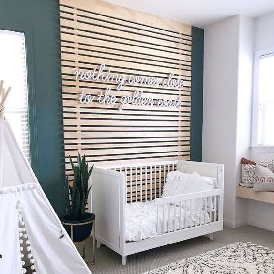 Custom white neon quote sign for a modern nursery