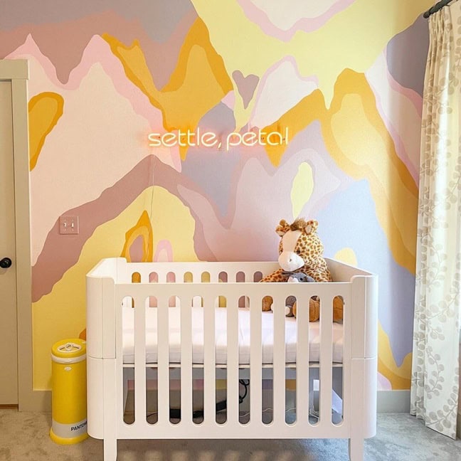 Custom yellow name neon sign for a colorful nursery