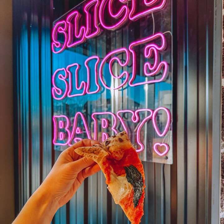 Pink Slice Slice Baby neon sign best for selfie