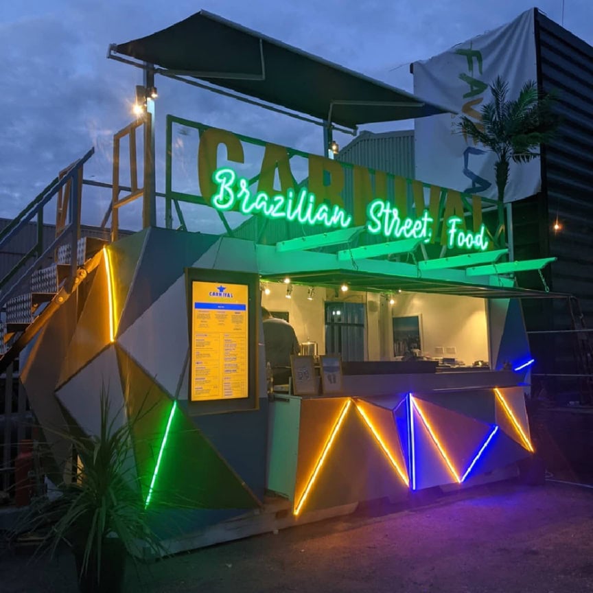 brazillian food truck neon sign street food neon sign
