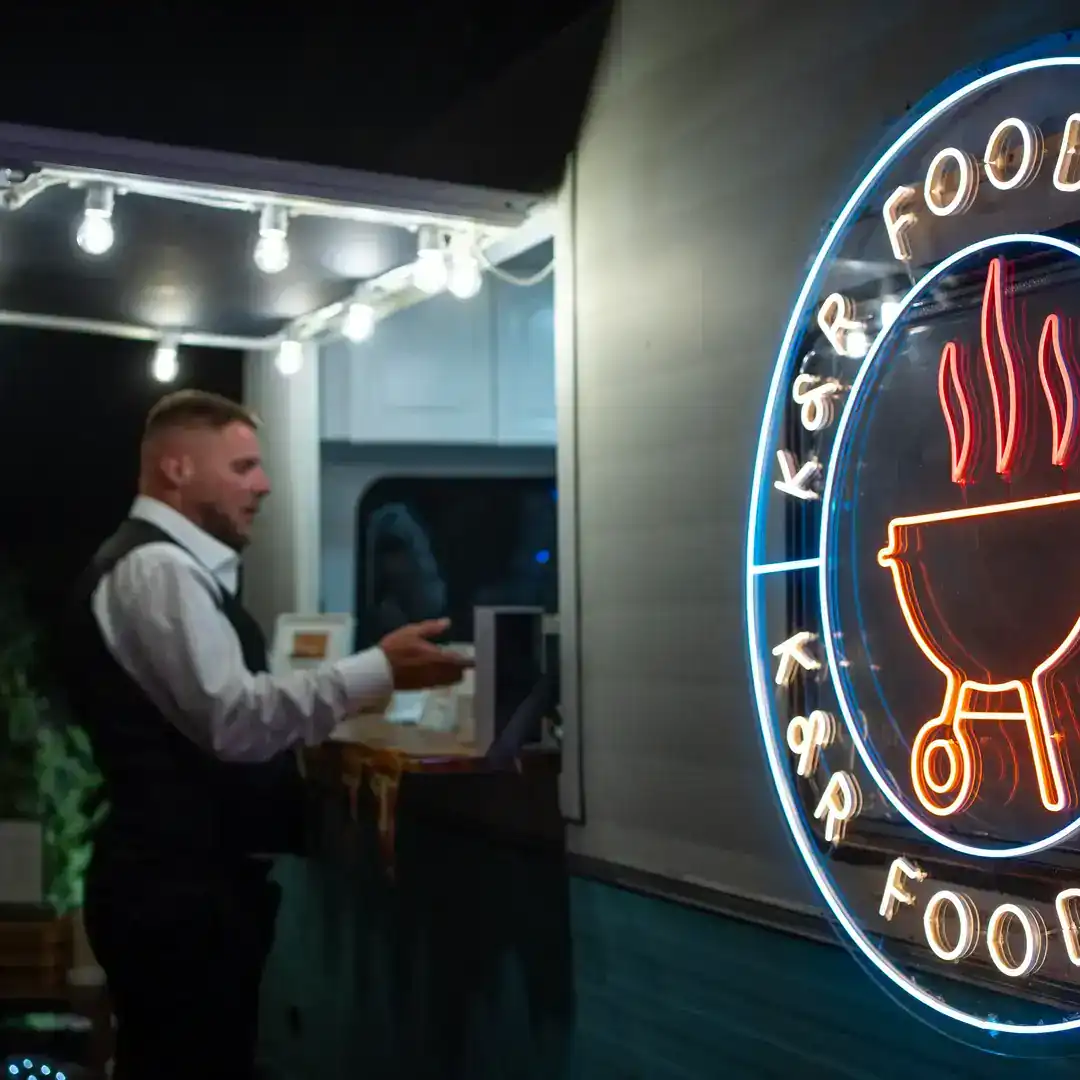 food truck custom logo neon sign