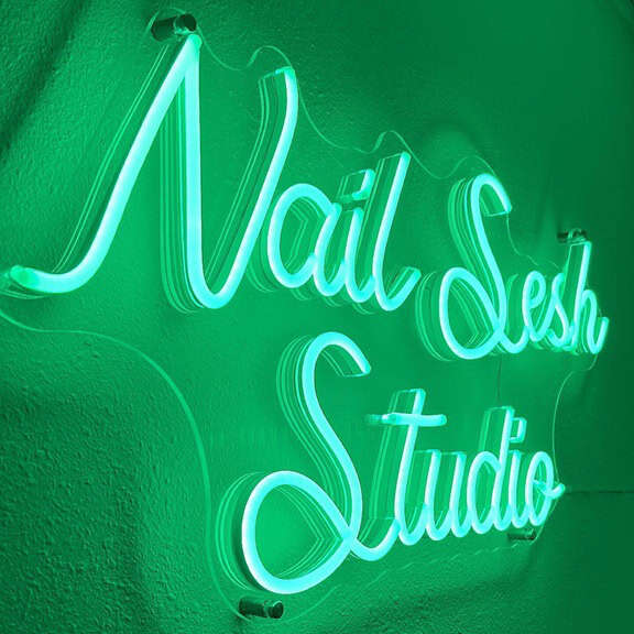 green led custom neon sign for nail studio